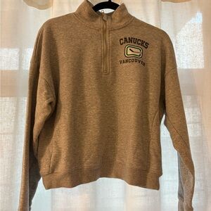 Women's Line Change Vancouver Canucks Quarter-Zip Sweatshirt - grey